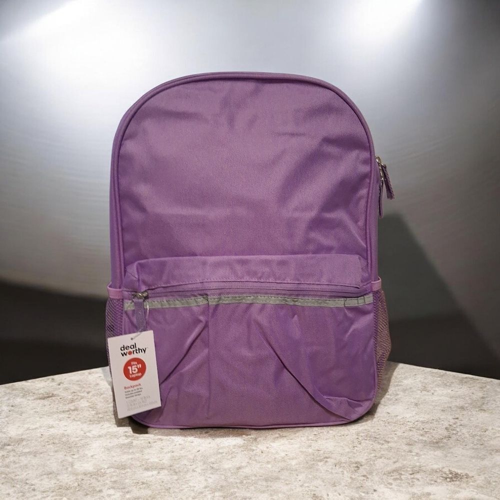 Purple Backpack By Deal Worthy Big Enough To Fit A Laptop. New With Tags